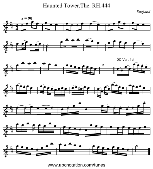 Haunted Tower,The. RH.444 - staff notation