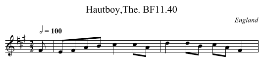 Hautboy,The. BF11.40 - staff notation