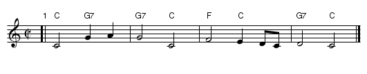 Hava Nashira - staff notation