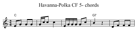 Havanna-Polka CF 5- chords - staff notation