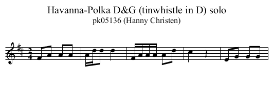 Havanna-Polka D&G (tinwhistle in D) solo - staff notation