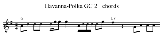 Havanna-Polka GC 2+ chords - staff notation