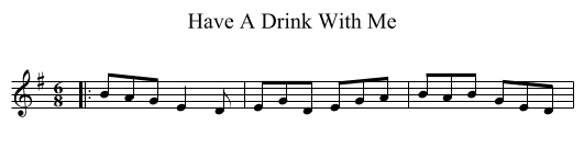 Have A Drink With Me - staff notation