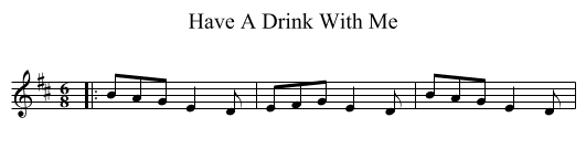 Have A Drink With Me - staff notation