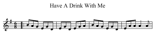 Have A Drink With Me - staff notation