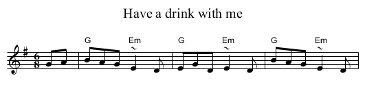 Have a drink with me - staff notation