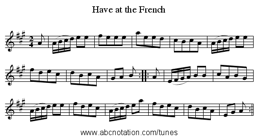 Have at the French - staff notation