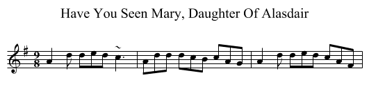 Have You Seen Mary, Daughter Of Alasdair - staff notation