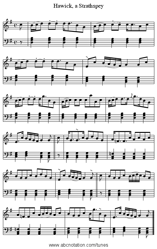 Hawick, a Strathspey - staff notation