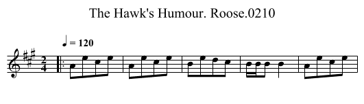 Hawk's Humour. Roose.0210, The - staff notation