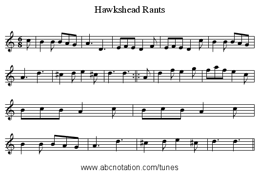 Hawkshead Rants - staff notation