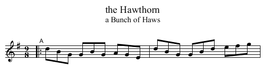 Hawthorn, the  - staff notation