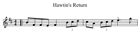 Hawtin's Return - staff notation