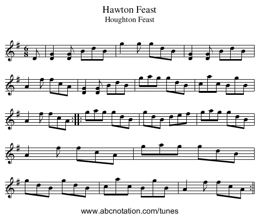 Hawton Feast - staff notation