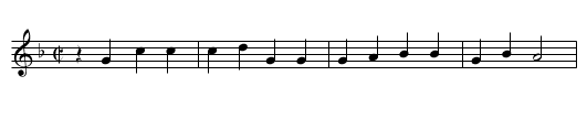 Hay branle - staff notation