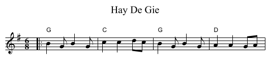 Hay De Gie - staff notation