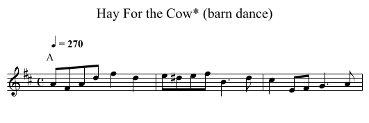 Hay For the Cow* (barn dance) - staff notation