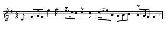 Hay Jenny come down to Jock - staff notation