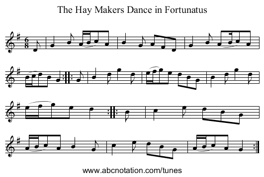 Hay Makers Dance in Fortunatus, The - staff notation