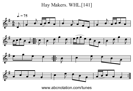 Hay Makers. WHL.[141] - staff notation