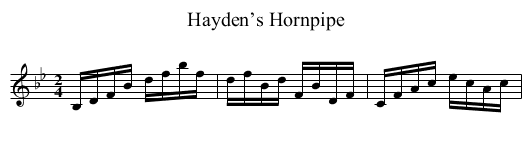 Hayden’s Hornpipe - staff notation