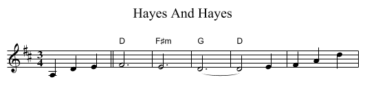 Hayes And Hayes - staff notation