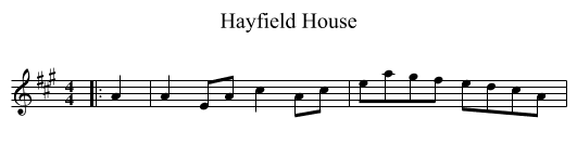 Hayfield House - staff notation