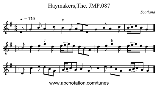 Haymakers,The. JMP.087 - staff notation
