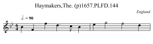 Haymakers,The. (p)1657.PLFD.144 - staff notation