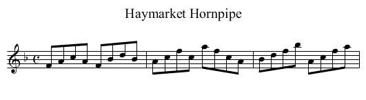 Haymarket Hornpipe - staff notation