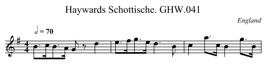 Haywards Schottische. GHW.041 - staff notation