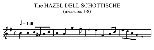 HAZEL DELL SCHOTTISCHE, The - staff notation