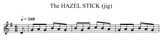 HAZEL STICK (jig), The - staff notation