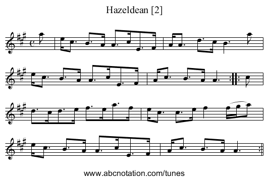 Hazeldean [2] - staff notation