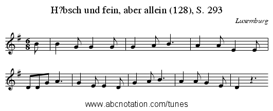 H?bsch und fein, aber allein (128), S. 293 - staff notation