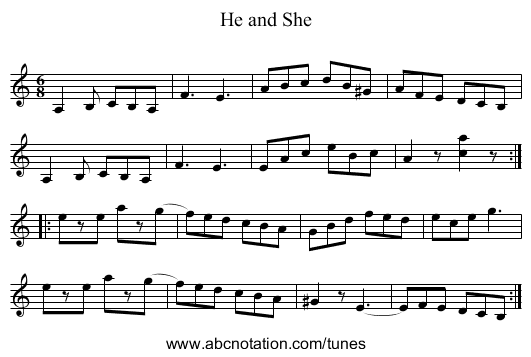 He and She - staff notation