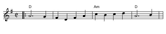 He Chased Her 'til She Caught Him - staff notation