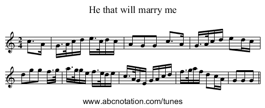 He that will marry me - staff notation
