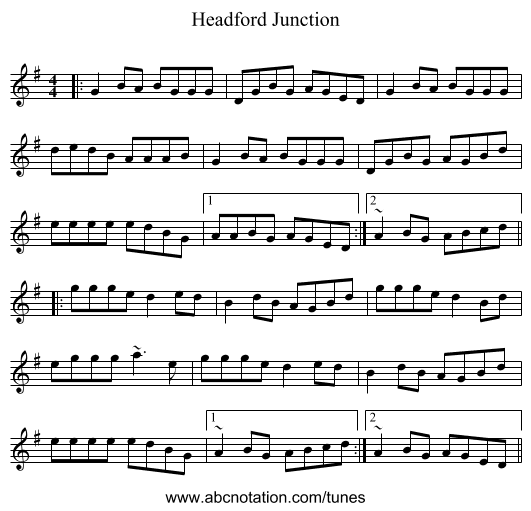 Headford Junction - staff notation