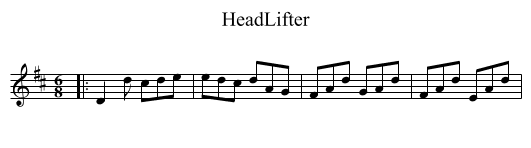 HeadLifter - staff notation