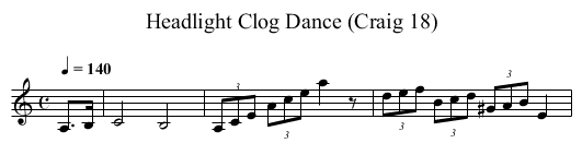 Headlight Clog Dance (Craig 18) - staff notation
