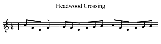 Headwood Crossing - staff notation