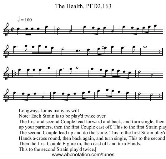 Health. PFD2.163, The - staff notation