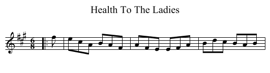Health To The Ladies - staff notation