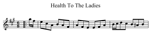 Health To The Ladies - staff notation