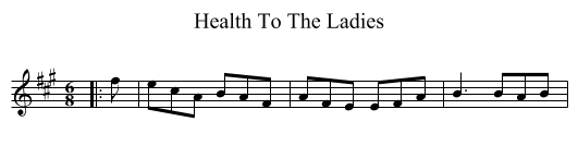 Health To The Ladies - staff notation