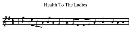 Health To The Ladies - staff notation