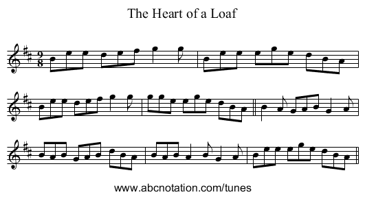 Heart of a Loaf, The - staff notation