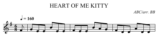 HEART OF ME KITTY - staff notation
