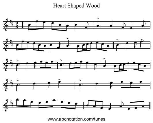 Heart Shaped Wood - staff notation